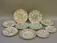 Lot 333 - Ten 19th century Chinese famille rose side plates