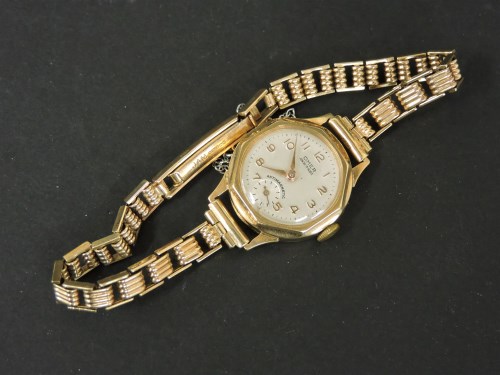 Lot 109 A ladies 9ct gold Omer mechanical watch