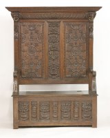 Lot 1449 - A 19th century carved walnut hall stand/bench