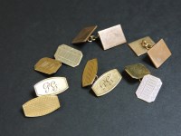 Lot 57 - Two pairs of 9ct gold cufflinks
