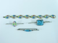 Lot 97 - A silver Arts and Crafts polychrome enamel bracelet
