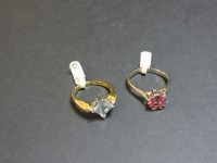 Lot 36 - An 18ct gold single stone aquamarine ring