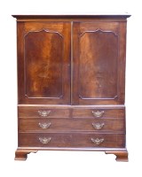 Lot 663 - A George III mahogany linen press