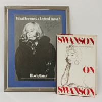 Lot 138 - FILM AND CINEMA:
1.  Gloria Swanson.  Photograph for Blackglama.  Inscribed “to Linda Stevens
