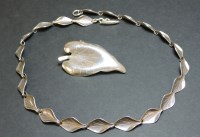 Lot 67 - A Danish sterling silver leaf necklace