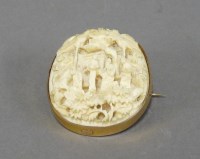 Lot 622 - A Canton ivory brooch