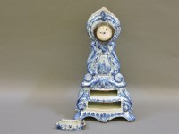 Lot 280 - A Dutch blue and white Delft pottery clock