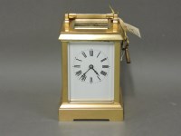 Lot 213 - A large French brass carriage clock