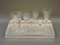 Lot 264 - Seven various Georgian and later wine glasses