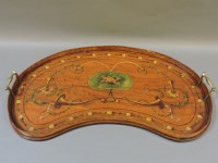 Lot 412 - An Edwardian kidney shaped tray