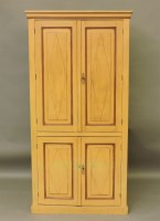 Lot 590 - A French painted pine four door cupboard