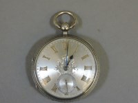 Lot 90 - A late Victorian silver cased open faced pocket watch