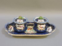 Lot 220 - A Booths china Worcester style inkstand