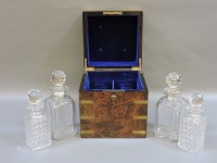 Lot 411 - A Victorian walnut and brass bound decanter box