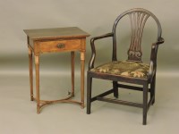 Lot 639 - A George III mahogany elbow chair