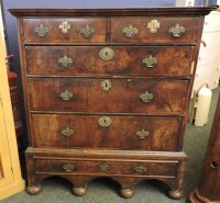 Lot 591 - An 18th century walnut chest