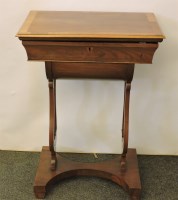 Lot 674 - A 19th century mahogany and crossbanded sewing table