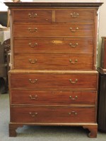 Lot 683 - A George III mahogany chest on chest