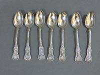 Lot 128 - A set of six Scottish silver kings pattern teaspoons