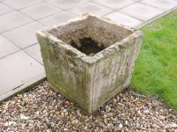 Lot 727 - A pair of large reconstituted stone square planters