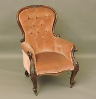 Lot 717 - A Victorian mahogany armchair