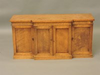 Lot 661 - A Victorian breakfront burr maple chemist's cabinet