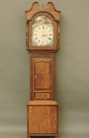 Lot 664 - A 19th century oak longcase clock