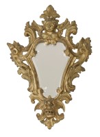 Lot 1401 - A Venetian carved giltwood wall mirror
