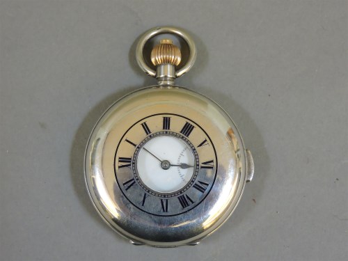 Lot 84 - A silver cased half hunter repeater pocket watch
