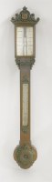 Lot 421 - A Victorian oak stick barometer