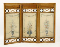 Lot 629 - A Biedermeier birch three-fold screen