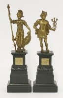 Lot 105 - A pair of gilt bronze figures of Minerva and Mercury