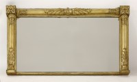 Lot 665 - A George III carved giltwood overmantel mirror