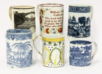 Lot 2 - A group of six creamware and pearlware Tankards