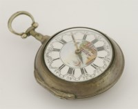Lot 112 - A silver pair cased pocket watch