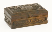 Lot 120 - A carved yew wood/fruitwood box