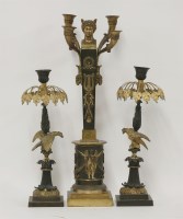 Lot 459 - A pair of Regency period gilt bronze candelabra