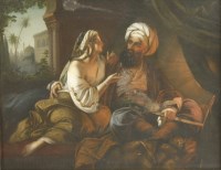 Lot 368 - After Paul Emil Jacobs
ALI PASHA AND KIRA VASSILIKI
Oil on metal
32 x 38cm