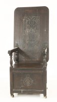 Lot 448 - A carved oak monk's chair