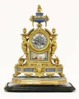 Lot 409 - A gilt bronze mantel clock