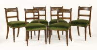 Lot 527 - A set of six George III mahogany bar back single chairs