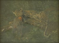 Lot 370 - Cuthbert Edmund Swan (1870-1931)
A LEOPARD WITH KILL; 
A LEOPARD IN A TREE
A pair