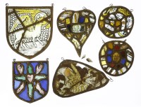 Lot 144 - Five medieval glass panels