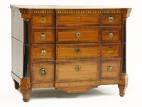 Lot 531 - A miniature satinwood and inlaid breakfront chest