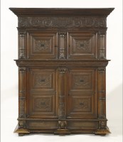 Lot 453 - A Flemish oak armoire