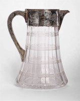 Lot 212B - A silver mounted glass lemonade jug