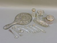 Lot 149 - Silver mounted glass dressing table items