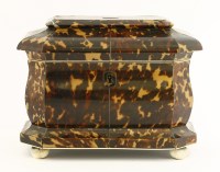 Lot 151 - A Victorian tortoiseshell twin compartment tea caddy