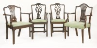 Lot 545 - A pair of George III mahogany elbow chairs