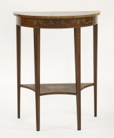 Lot 550 - An Edwards & Roberts mahogany demilune pier table